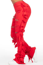 Cataleya Red Super Stacked Jean