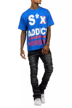 Addict Royal Blue Graphic T-Shirt