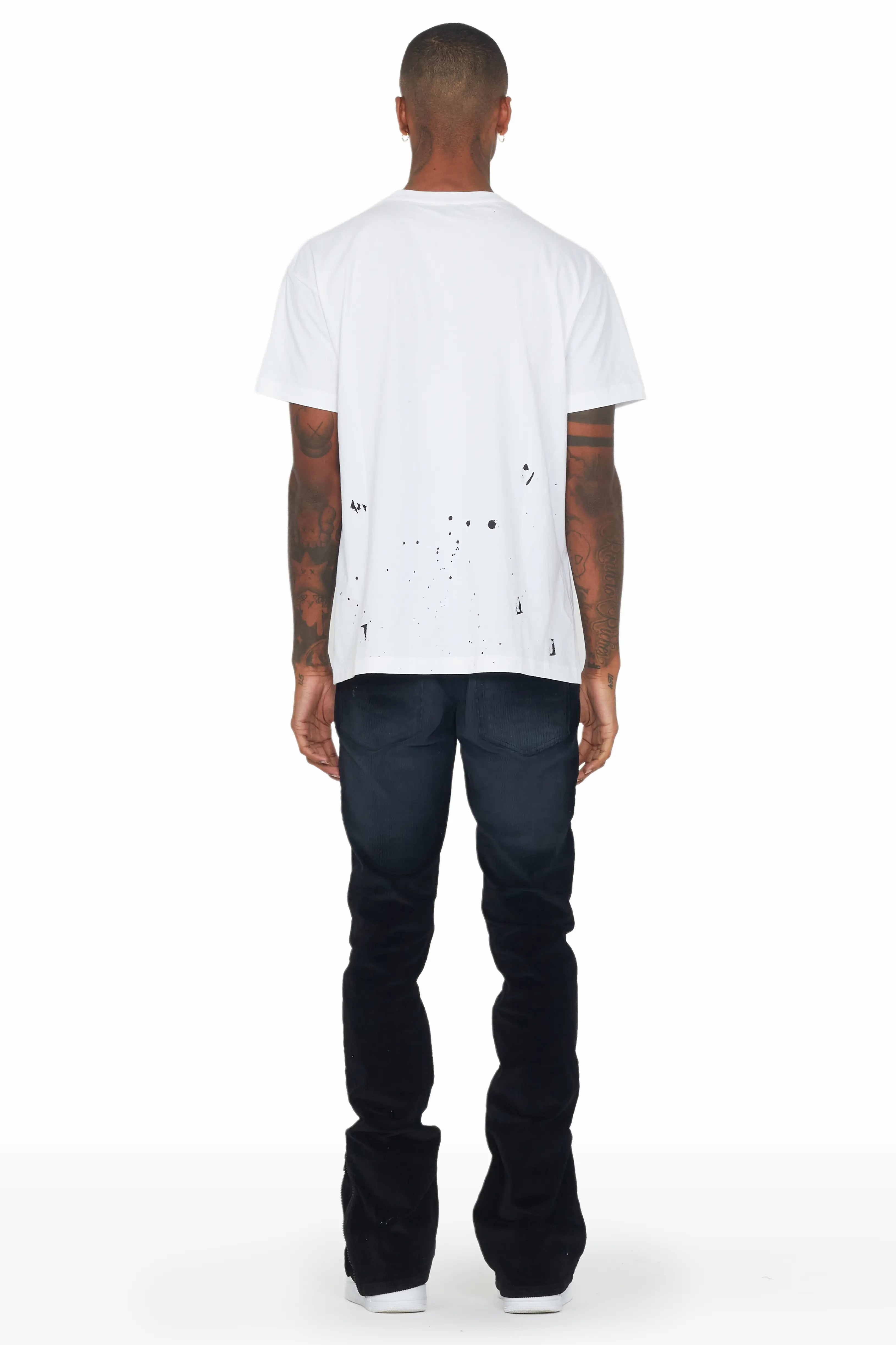 Sevyn Black Super Stacked Stacked Flare Corduroy Pant