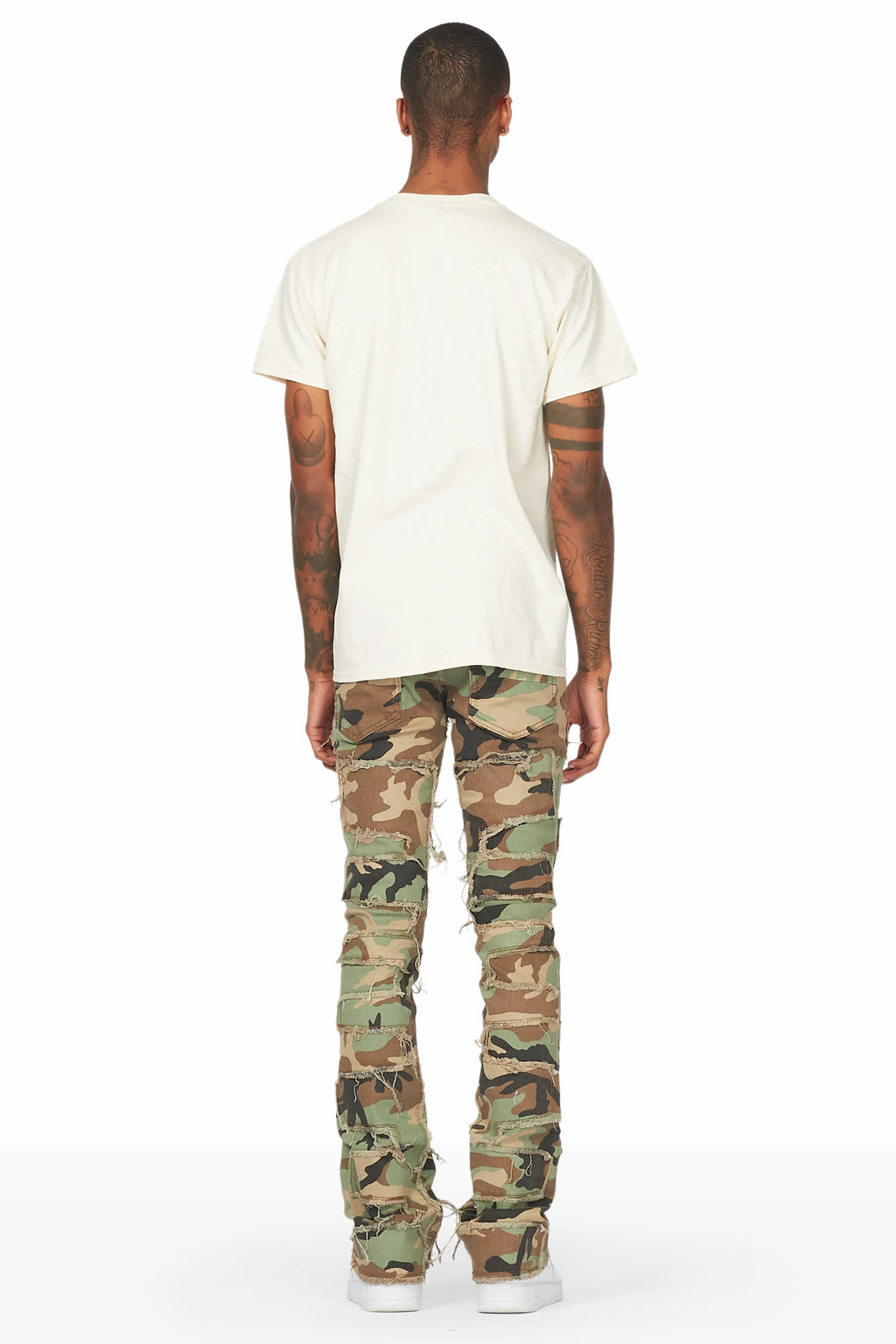Shake Faded Camo Stacked Flare Jean
