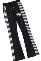 Tylla Black Rhinestone T-Shirt/Baggy Stacked Track Set