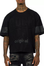 Rulik Black Boxy Crop T-Shirt