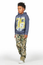 Boys Beau Vintage Navy Hoodie & Hutch Tree Camo Stacked Jean Set