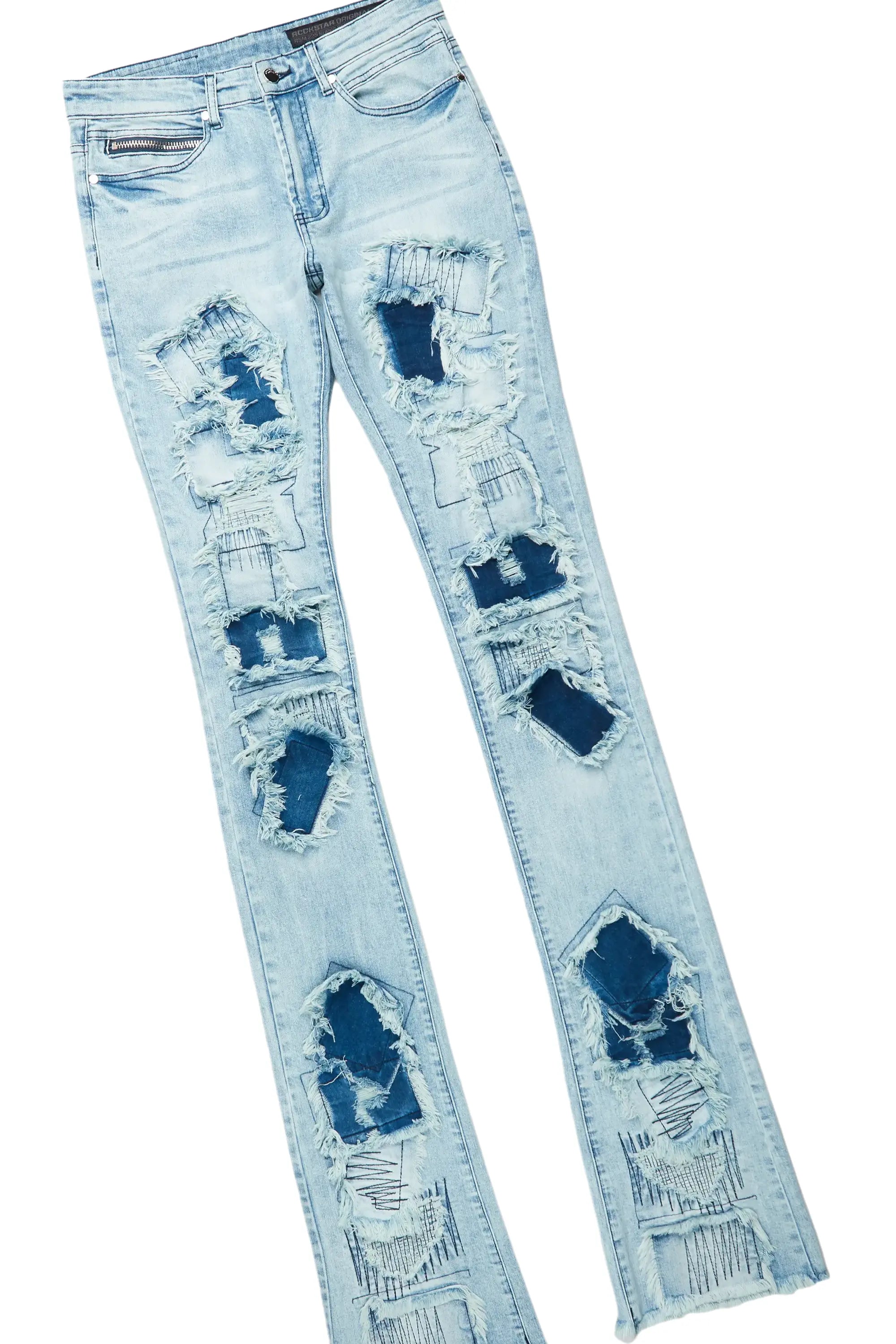 Delling Navy Knit Sweater & Camden Super Stacked Flare Jean Bundle