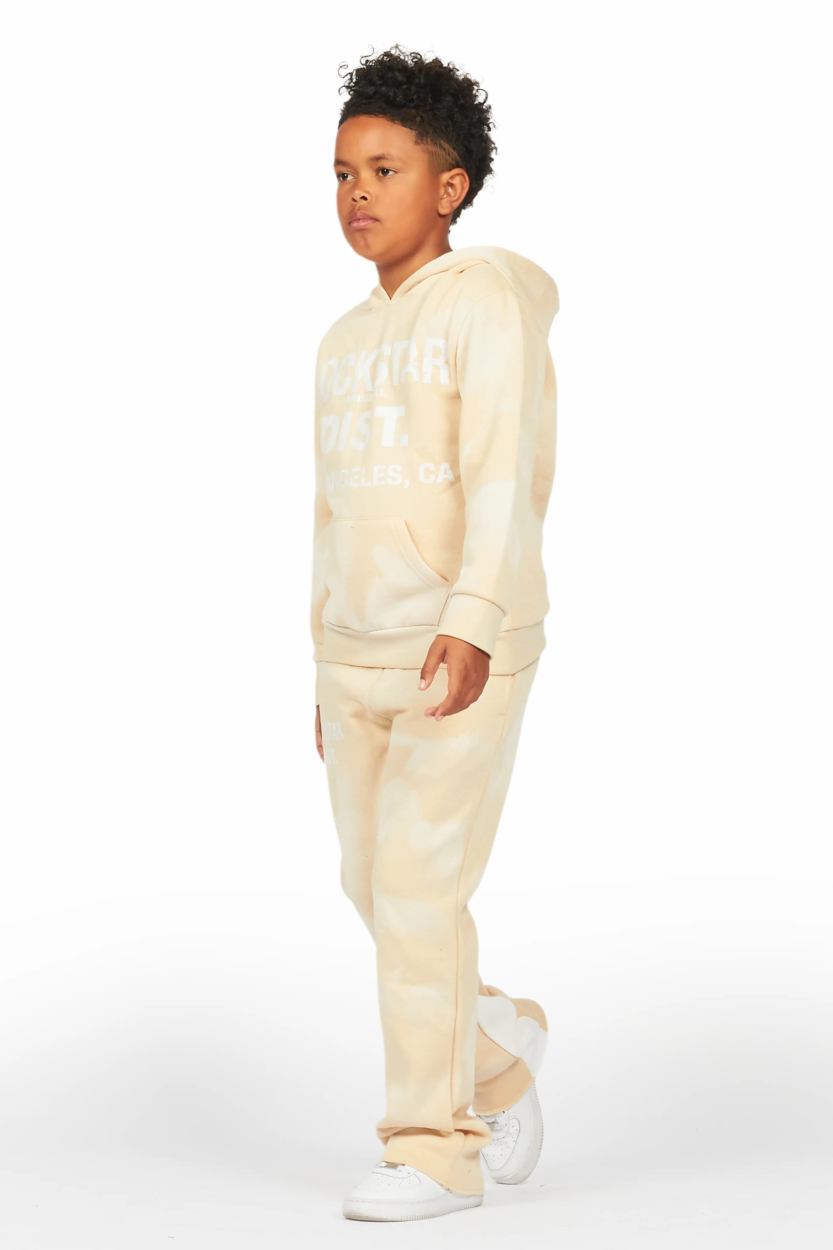 Boys Nelly Beige Baggy Fit Track Set