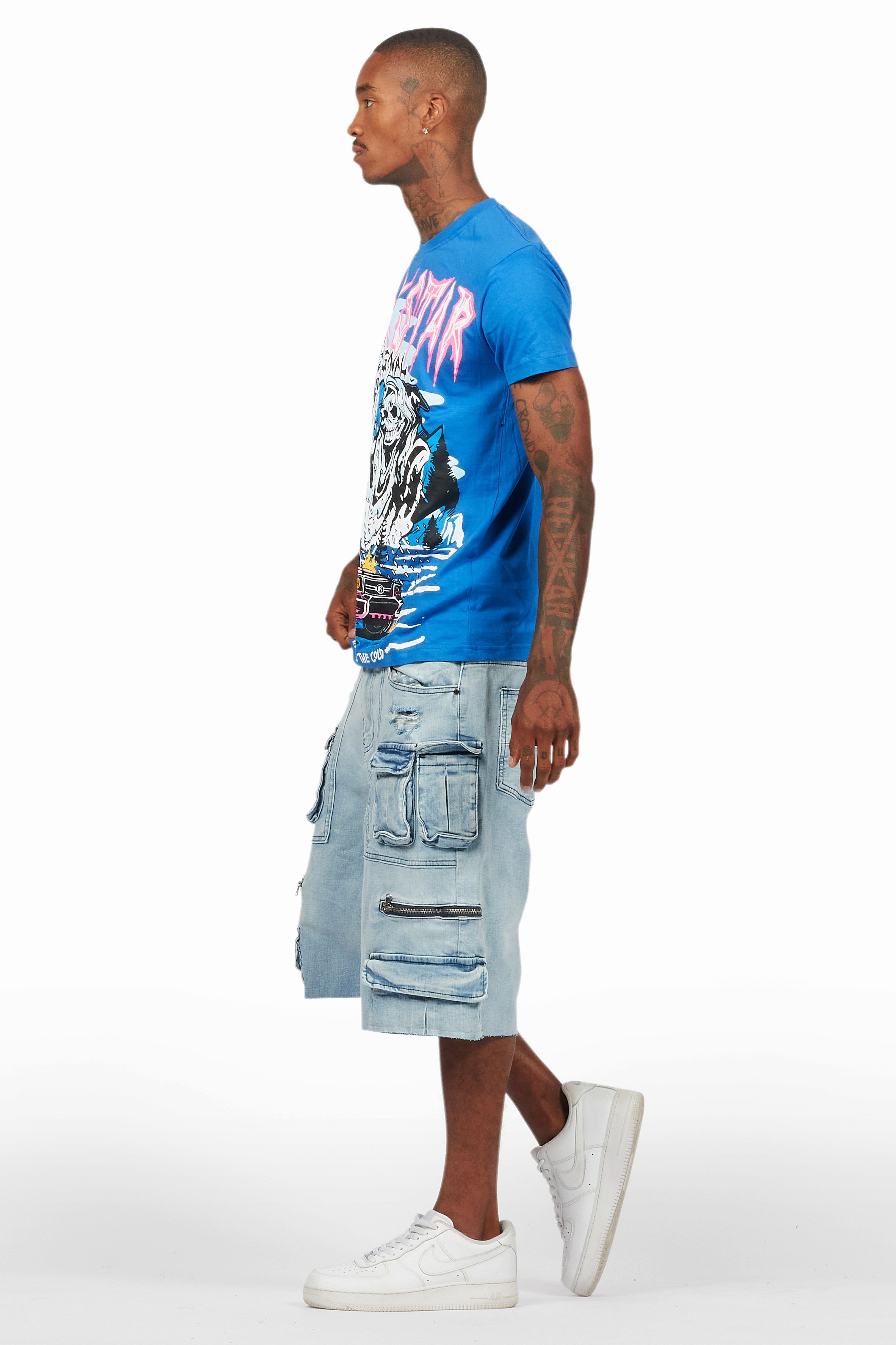 Kip Royal T-Shirt/Denim Short Set