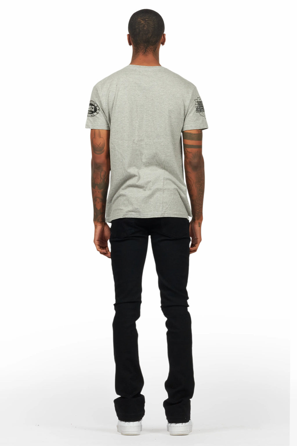 Amos Heather Grey Graphic T-Shirt