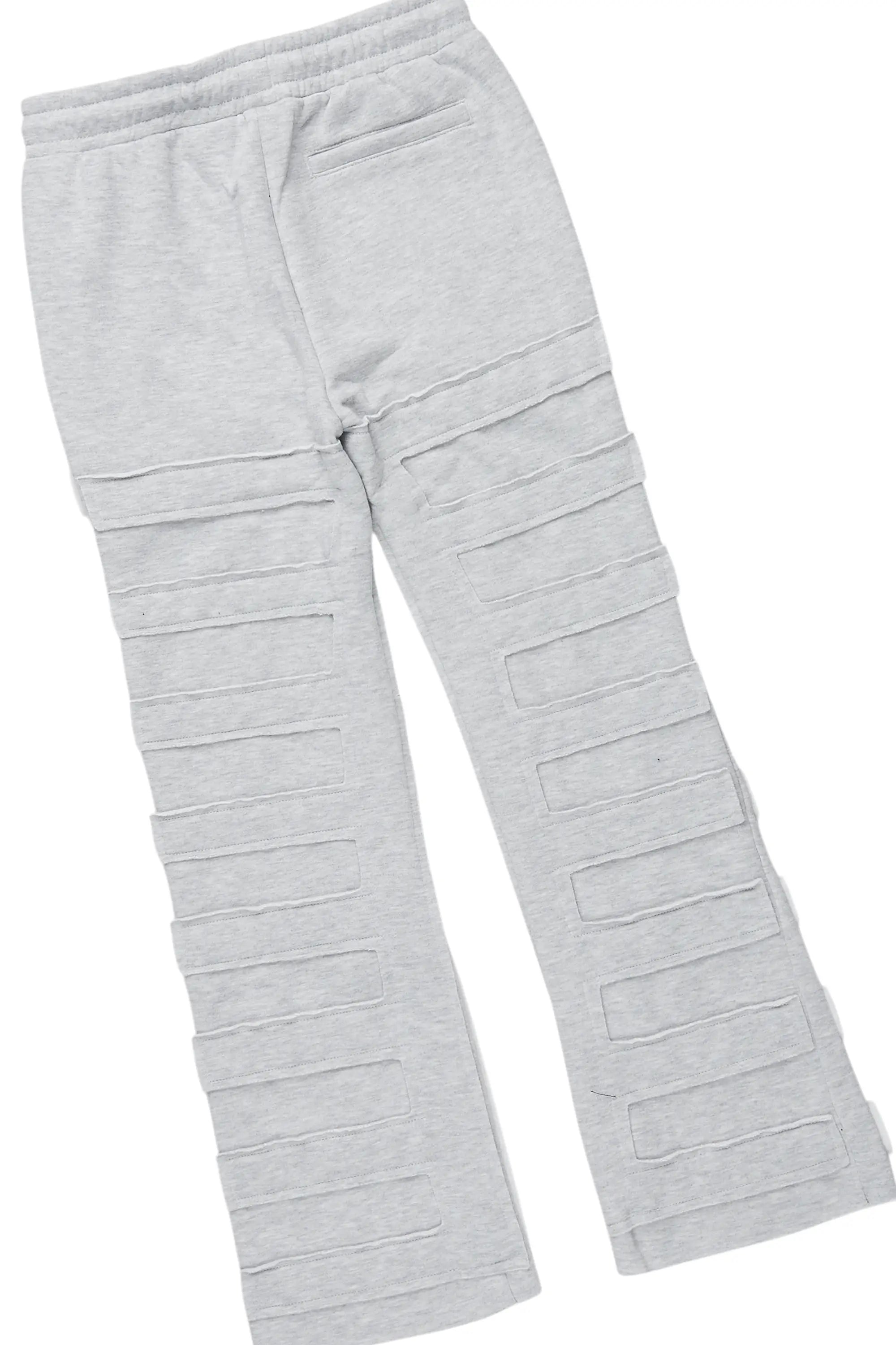 Boys Emilio White /Heather Grey T-Shirt Flare Sweat Pant Set