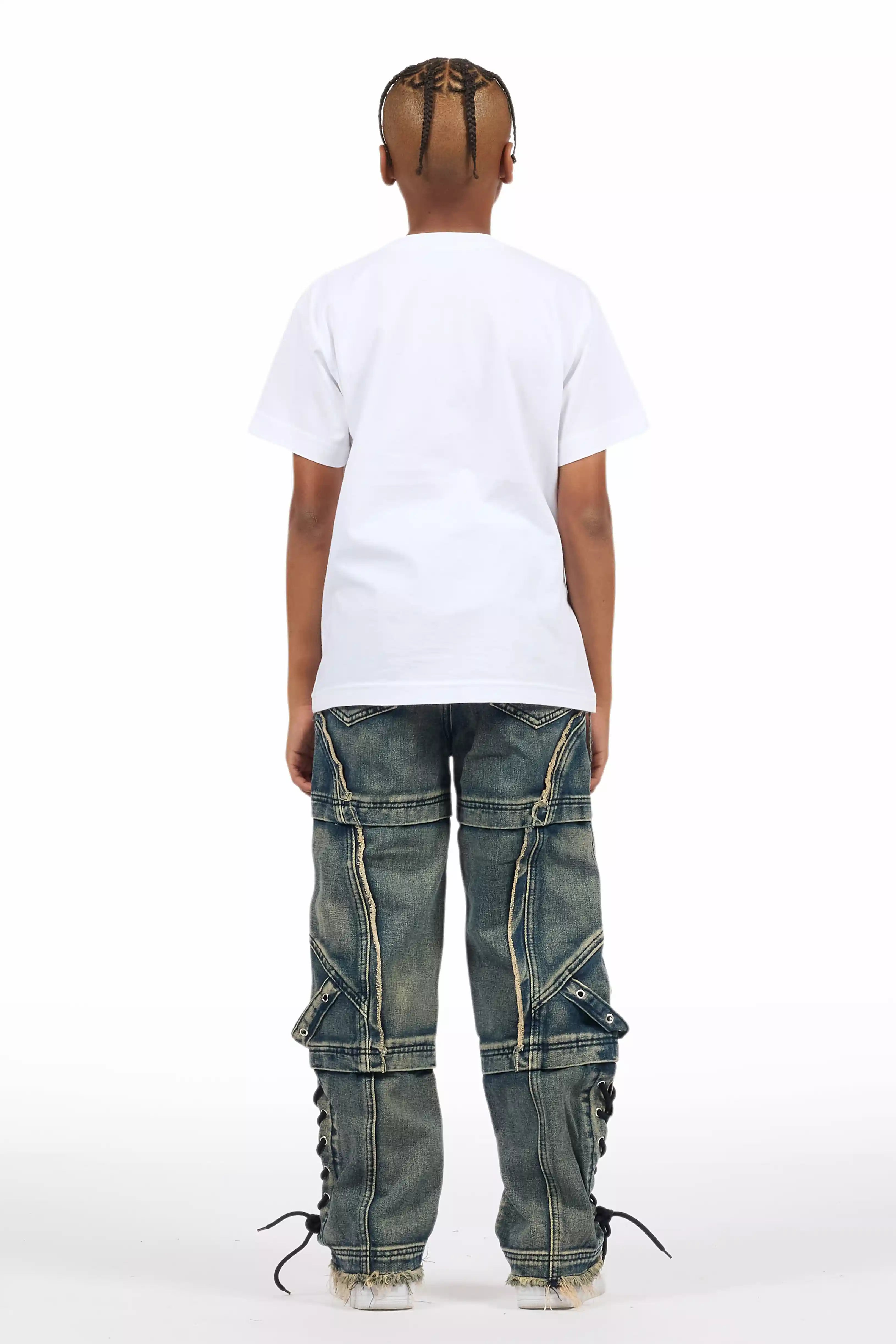 Boys Three Maxi Blue Baggy Fit Jean