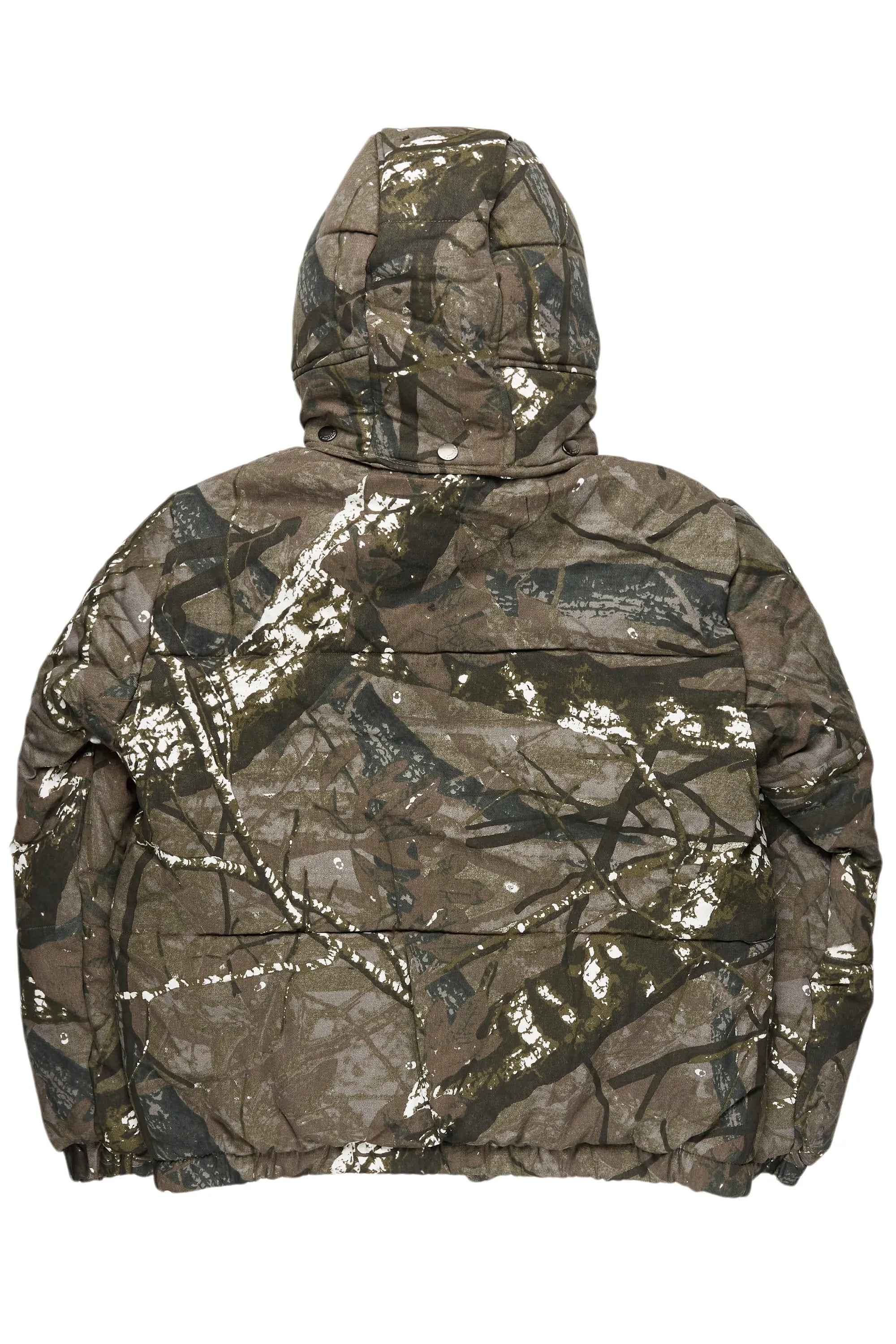 Bevis Grey Tree Camo Puffer Jacket