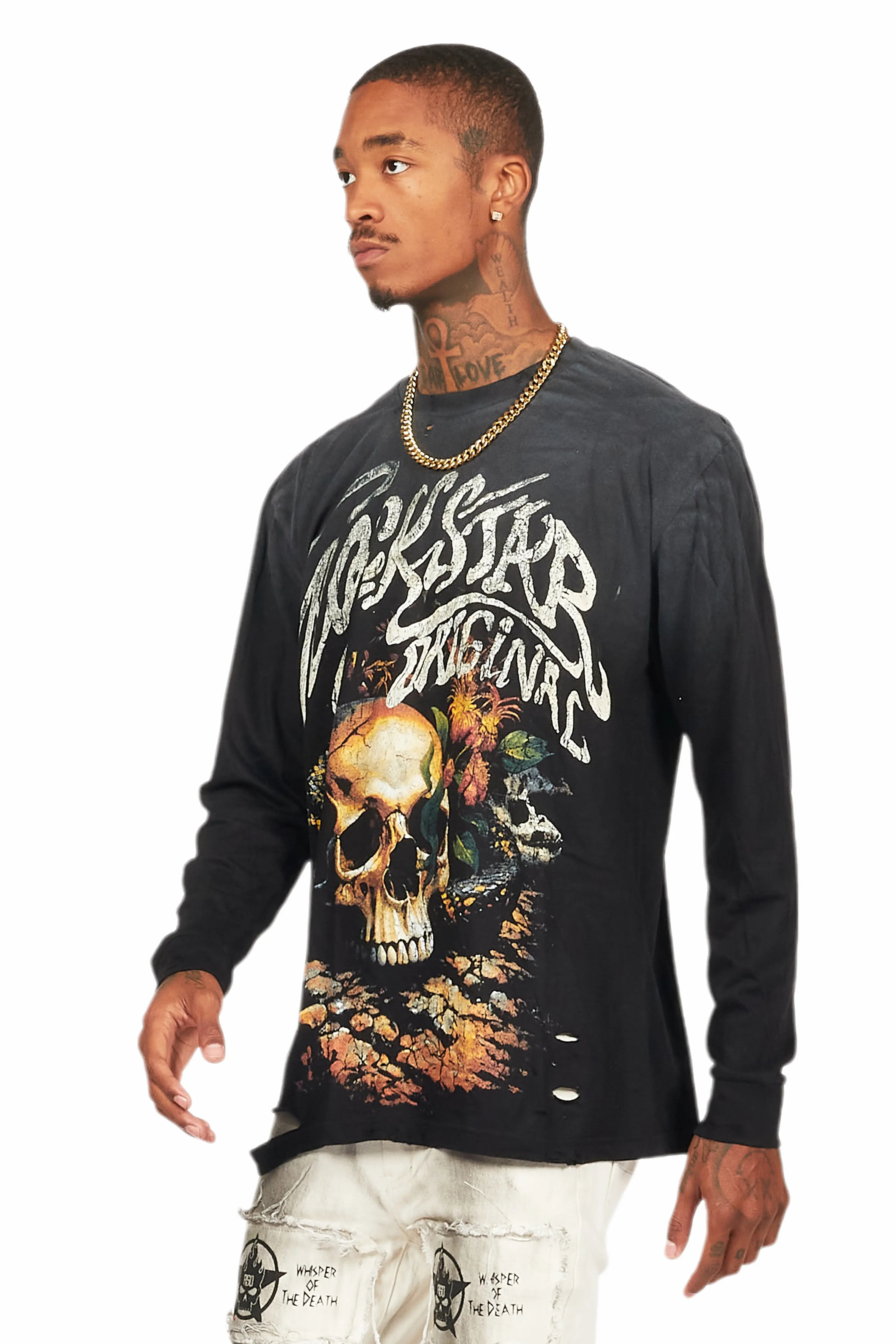 Anby Black Long Sleeve Graphic T-Shirt