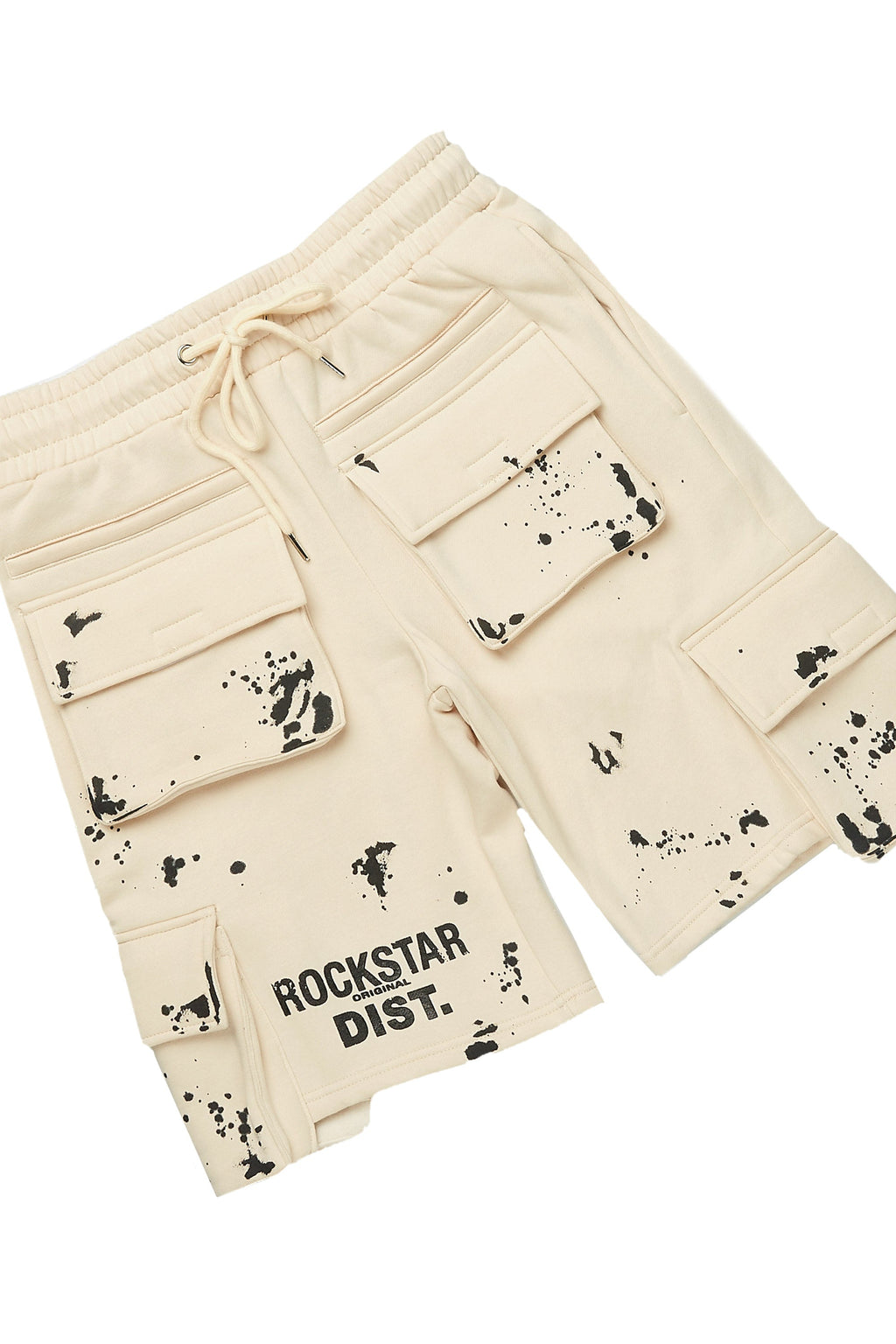 Raffer Beige/Black T-Shirt Cargo Shorts Set