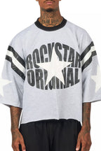States Grey Boxy Crop T-Shirt