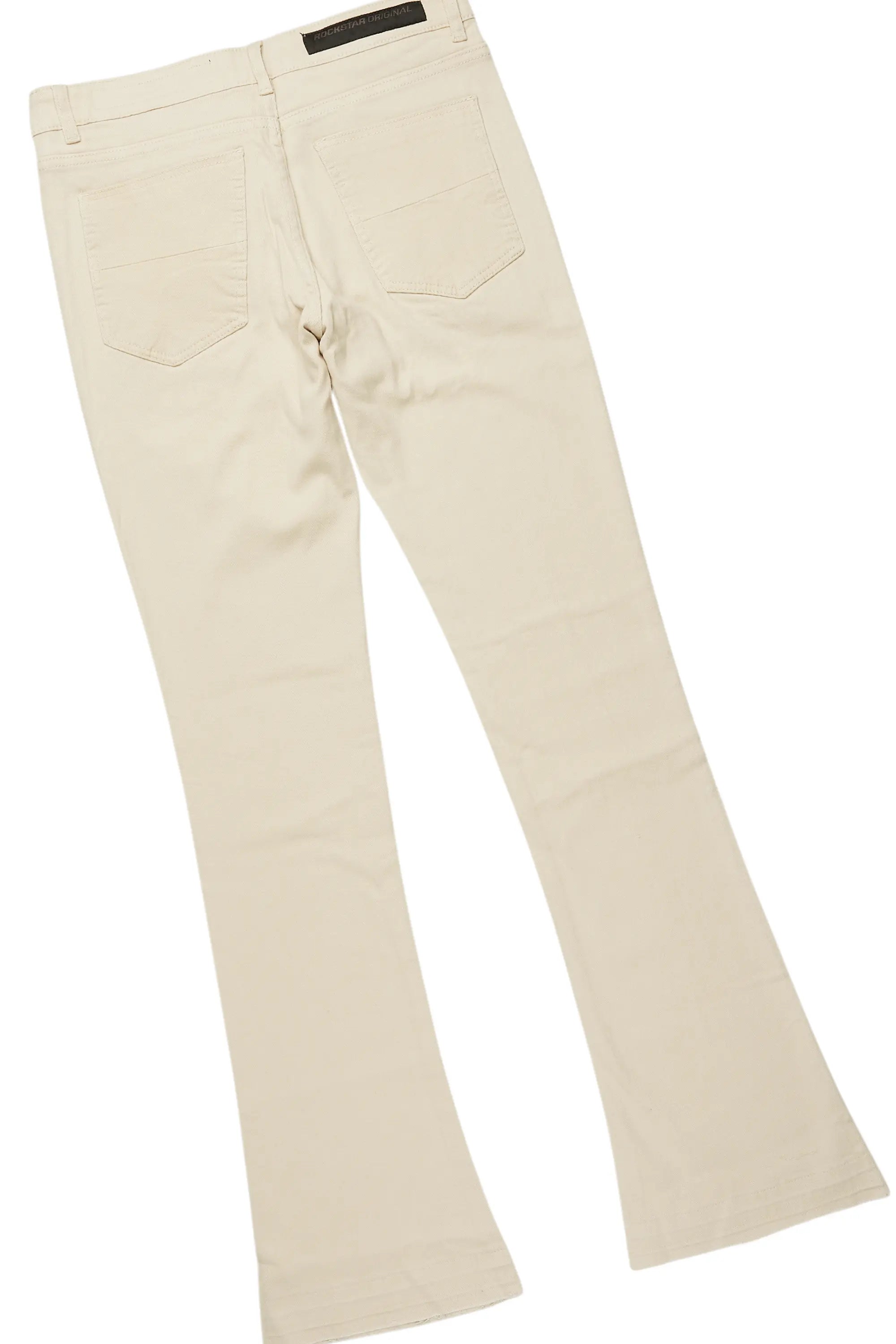 Sana Sand/Beige T-Shirt/Dag Stacked Flare Jean Set