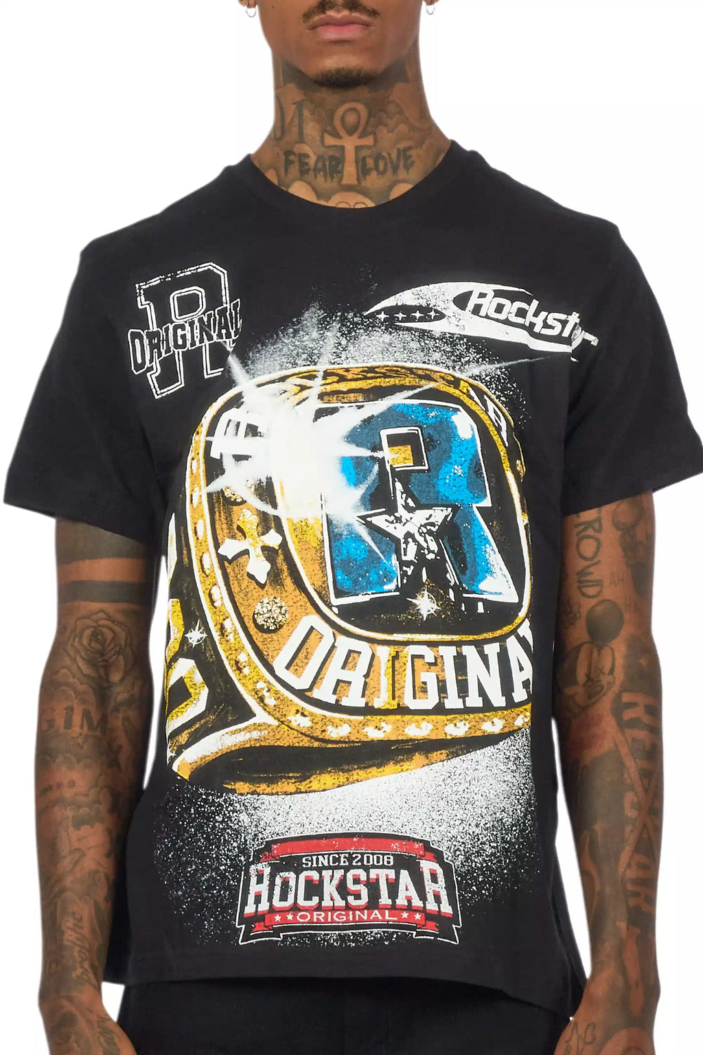 Gemchamp Black Graphic T-Shirt