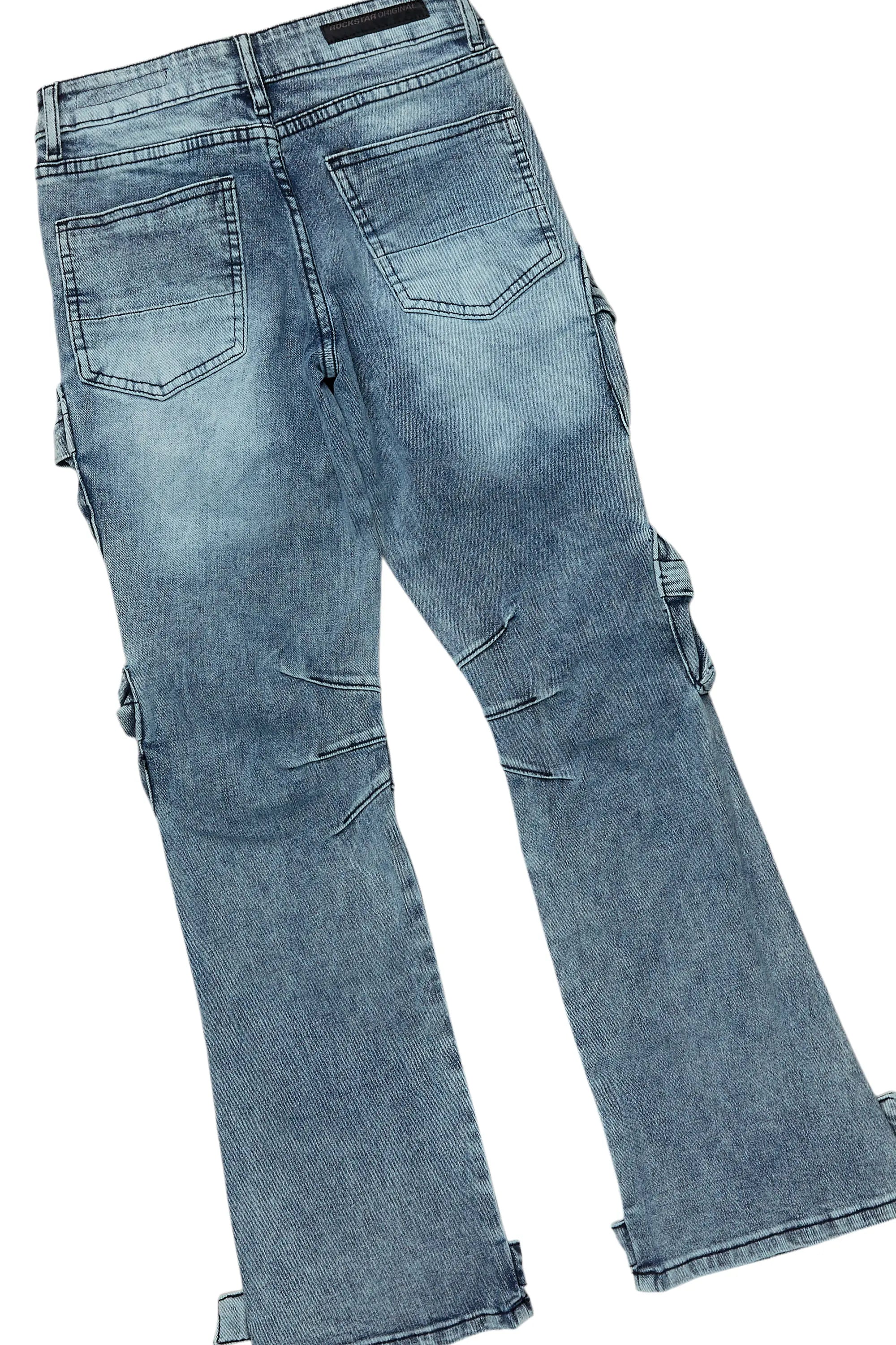 Boys Lake White/Blue Baggy Fit Jean Set