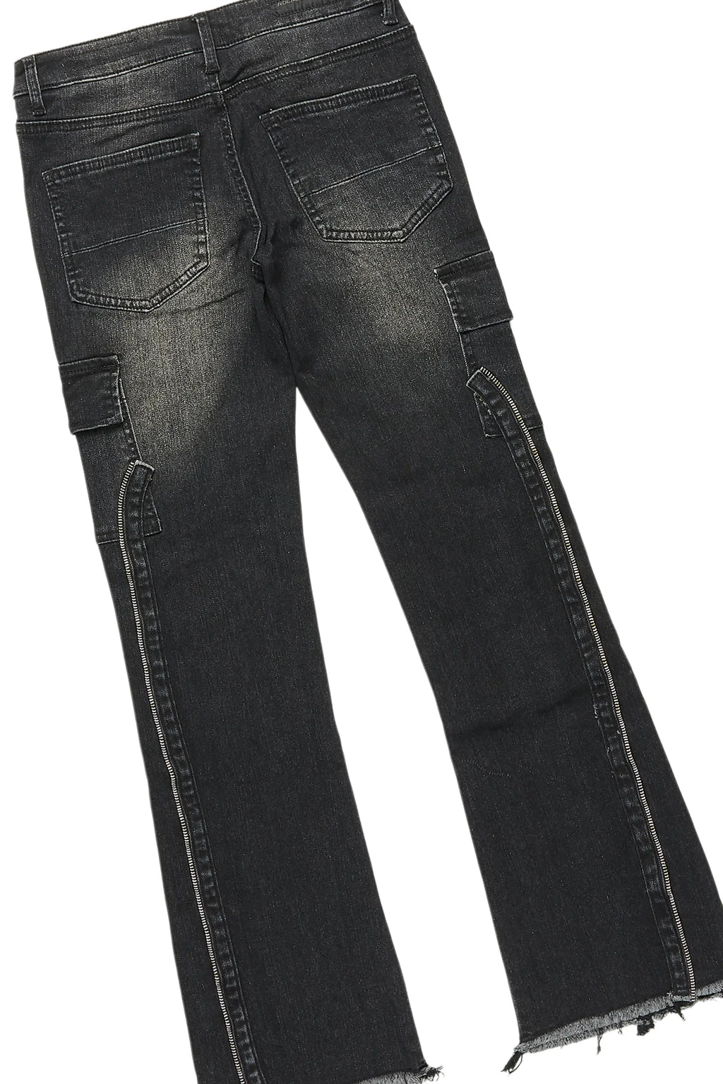 Boys Bloke Black Hoodie/Stacked Flare Jean Set