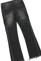 Boys Bloke Black Hoodie/Stacked Flare Jean Set