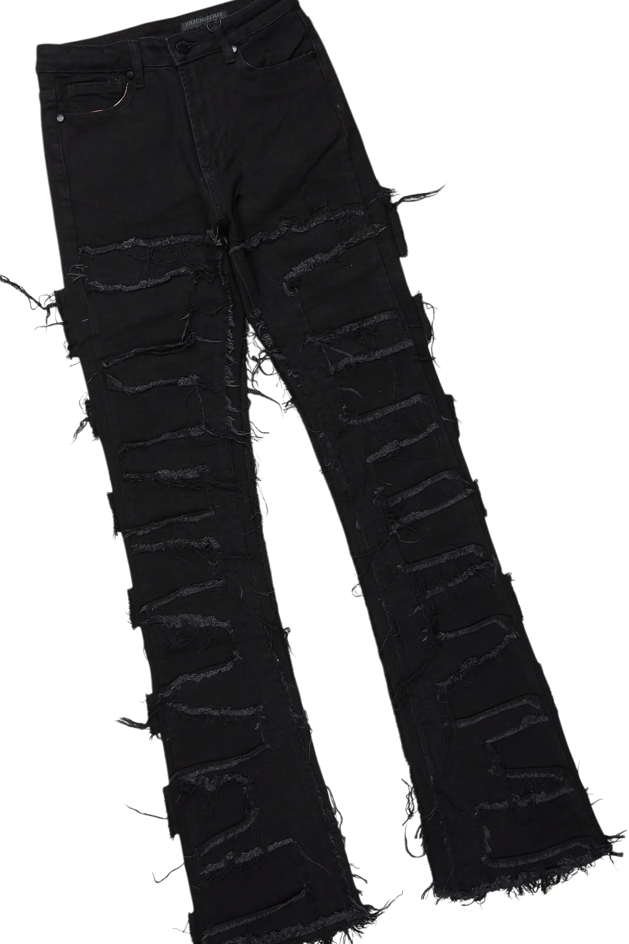 Maisha Black/Fuchsia Hoodie/Super Stacked Jean Set