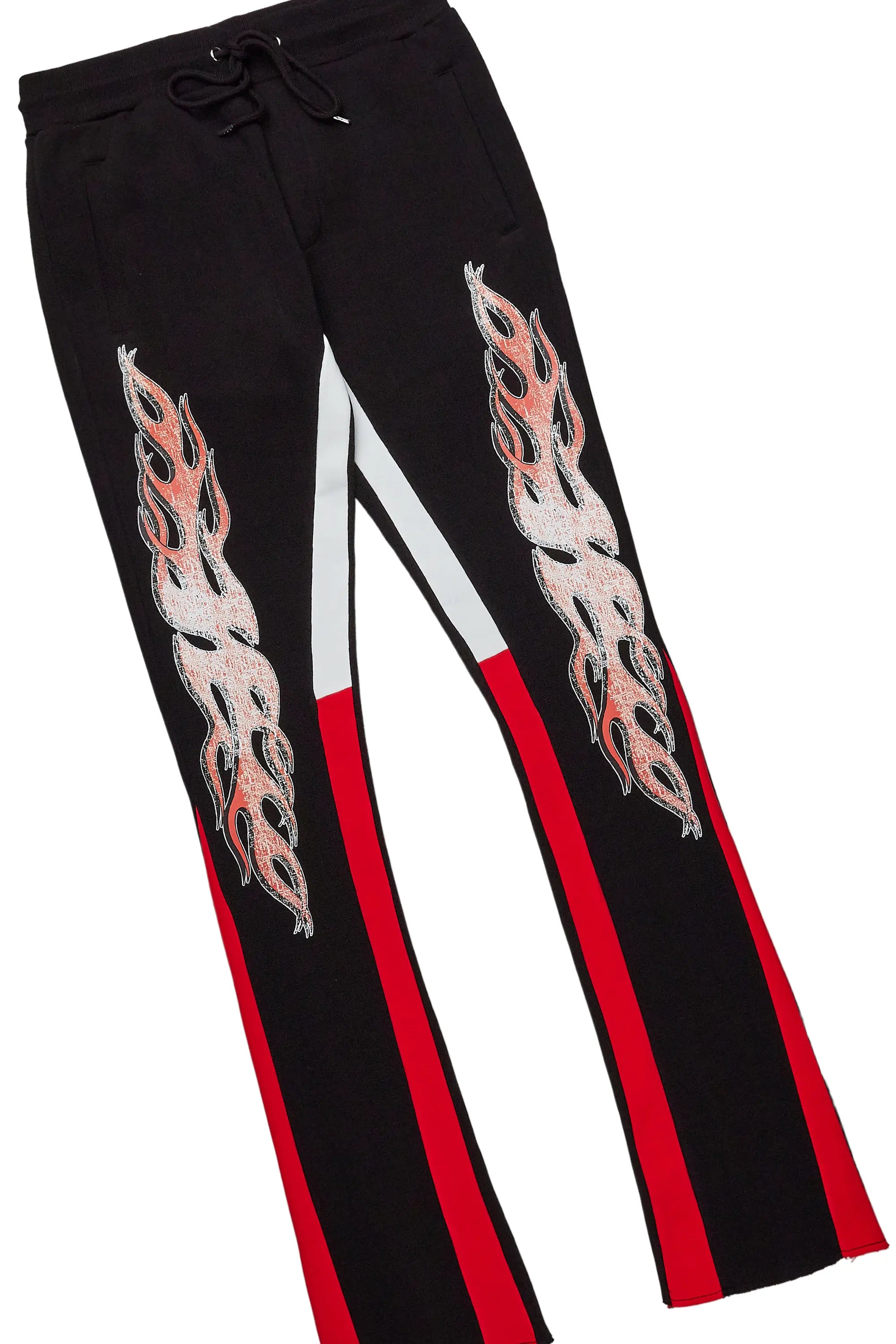 Yash White/Black T-Shirt Stacked Flare Track Set