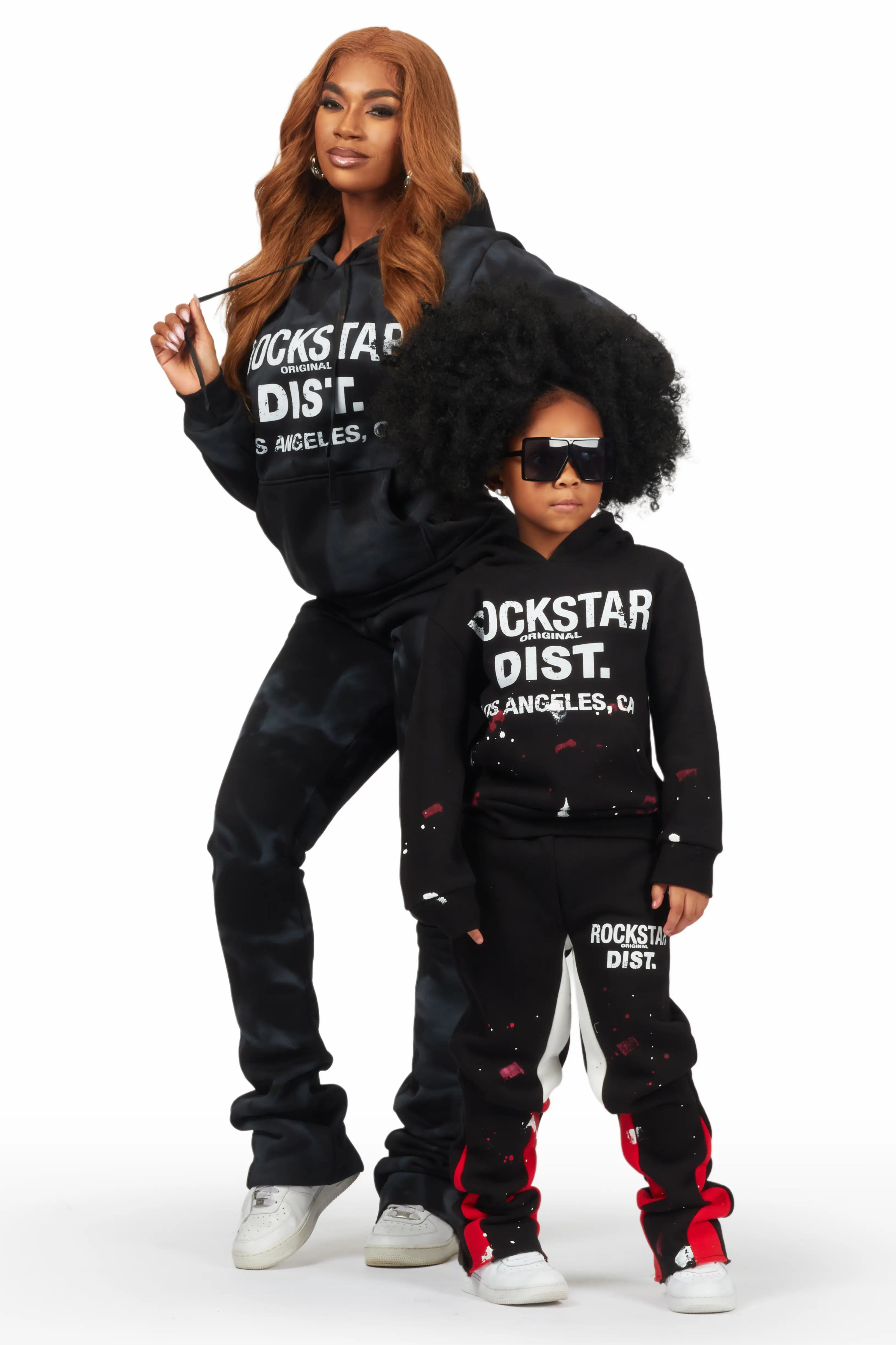 Girls Scarlie Black Stacked Flare Track Set