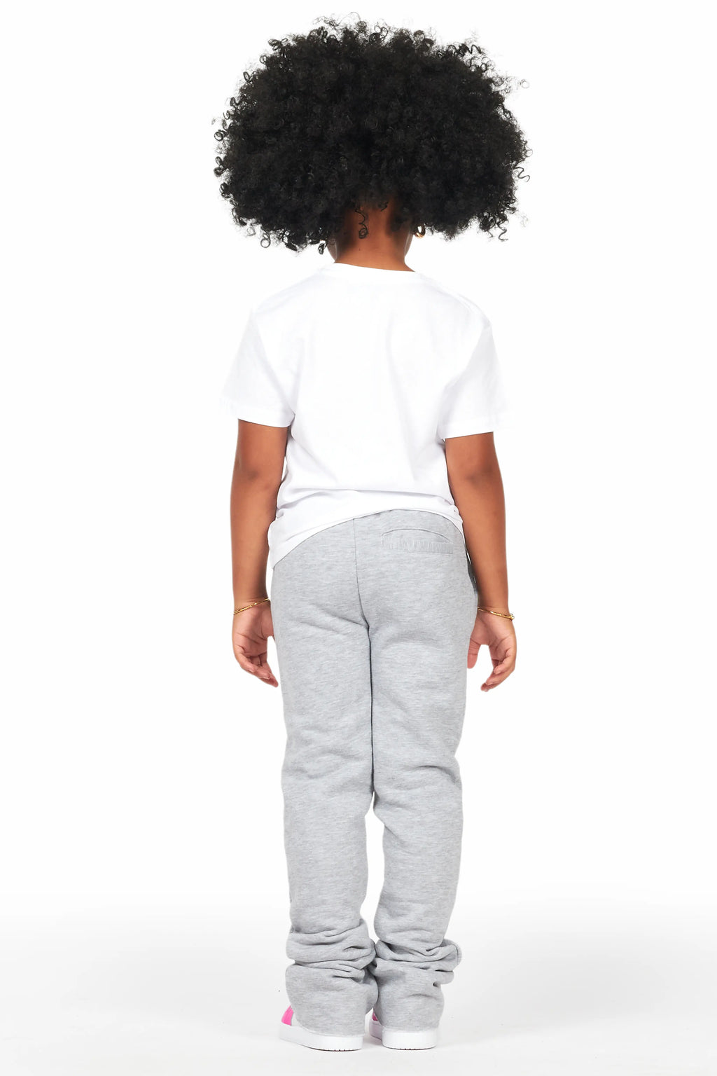 Girls Mia White/Grey T-Shirt Super Stacked Set