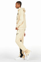 Scottie Beige Hoodie Relaxed Stacked Track Set
