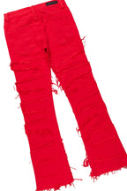 Boys Wizzurd White/Red T-Shirt/Stacked Flare Jean Set