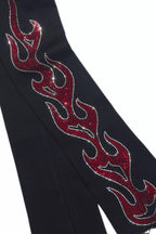 Sword Jet Black Rhinestone Stacked Flare Jean