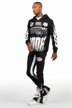 Amos Black Hoodie/Super Stacked Hoodie Track Set