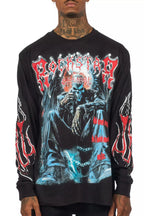 Krowne Black/Red Long Sleeve Graphic T-Shirt