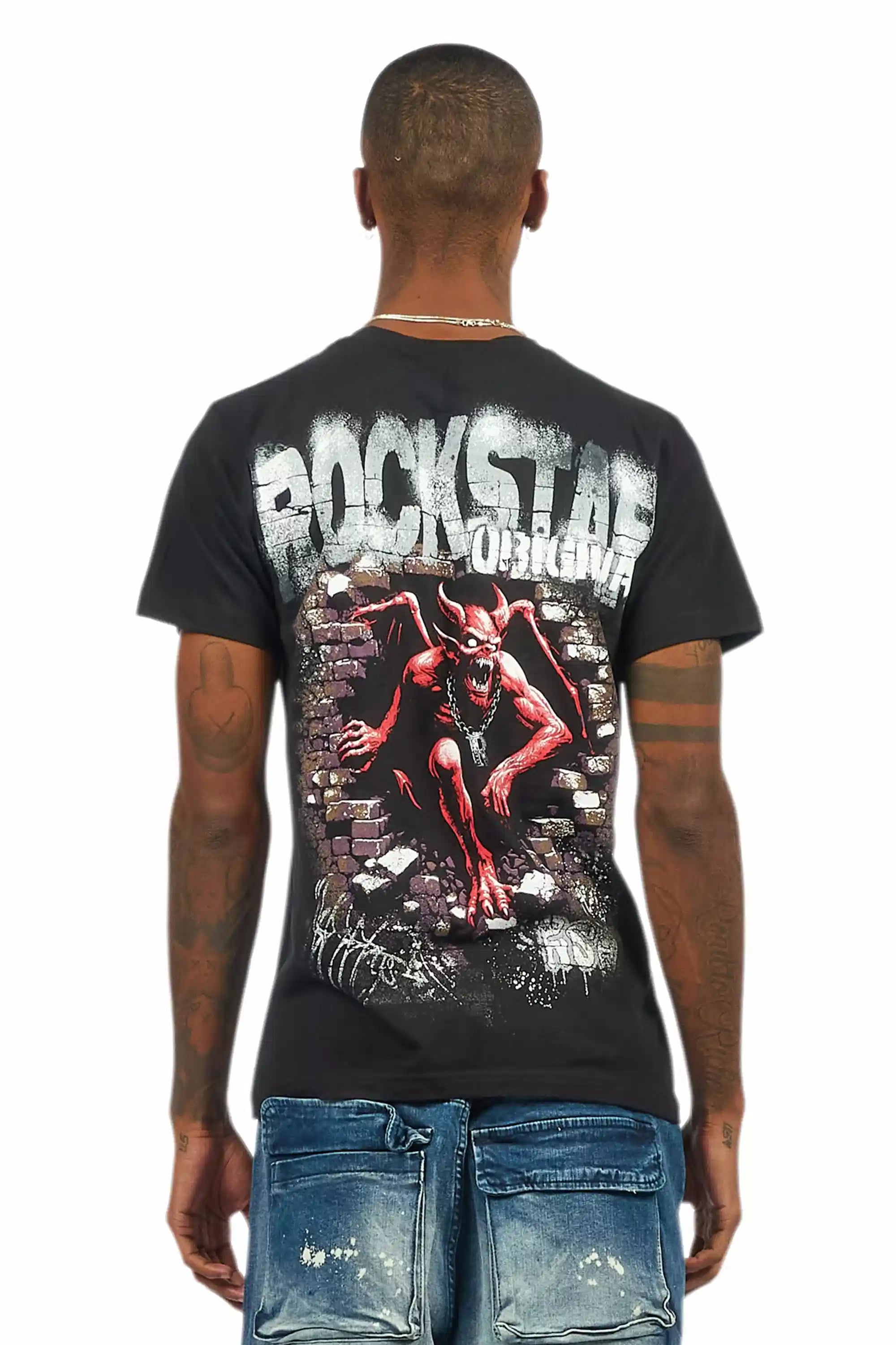 Azyrx Black Graphic T-Shirt