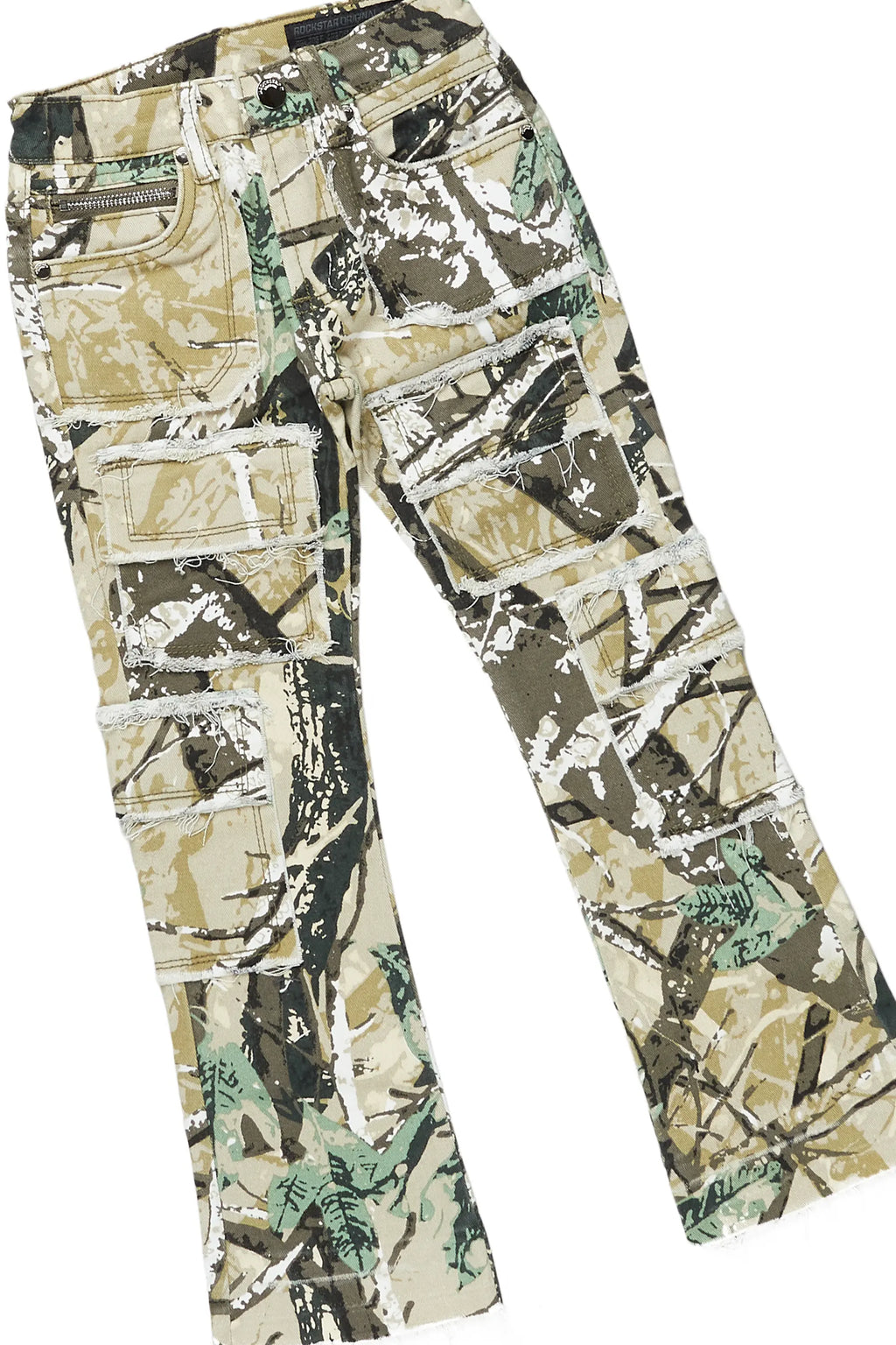 Boys Beau Tree Camo Hoodie/Stack Flare Jean Set