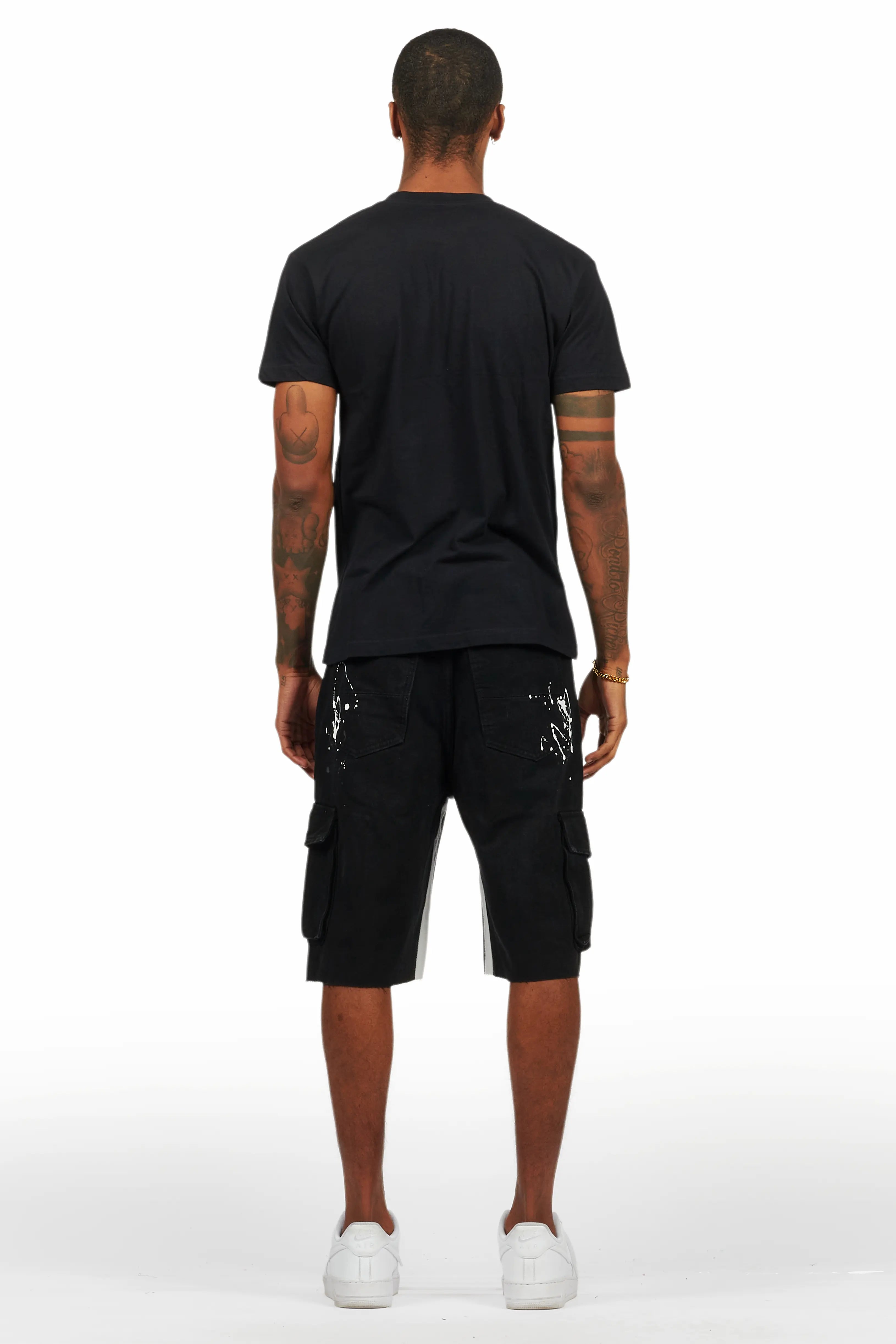 Amos Black T-Shirt/Denim Short Set