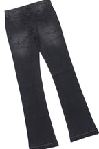 Boys Lake Black/Beige T-Shirt/Dag Dark Grey Stacked Flare Jean Set