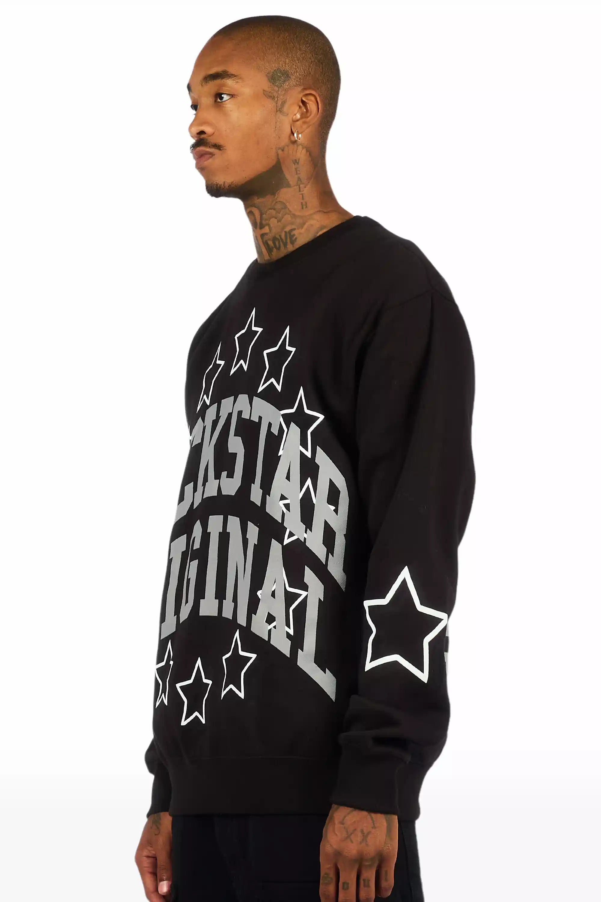 Boe Black Graphic Crewneck Sweatshirt