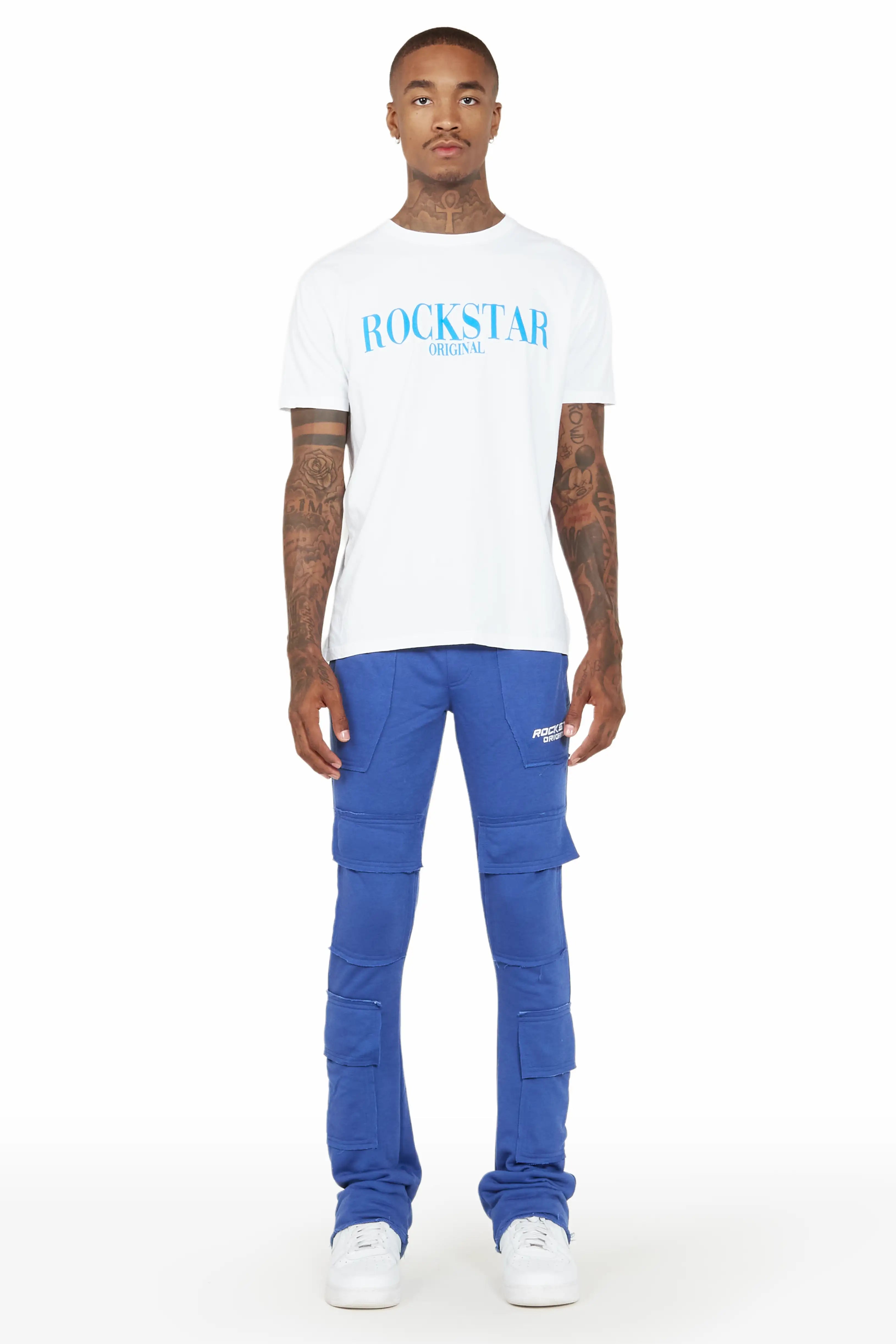 Ezekiel Royal Blue Stacked Flare Pant