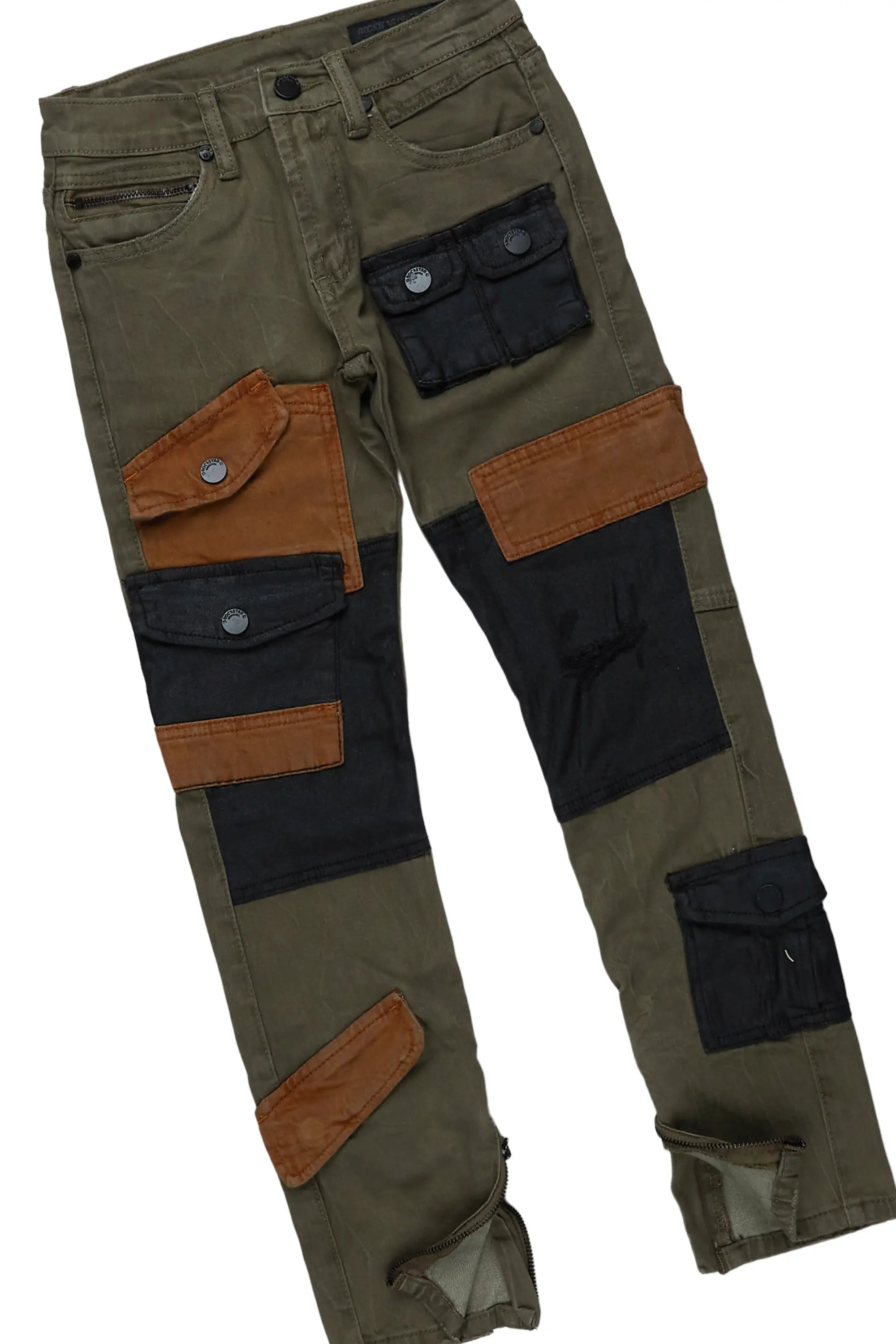 Boys Saidi White T-Shirt/Patch Cargo Jean