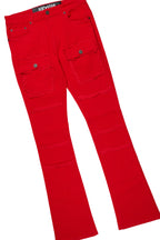 Lake White/Red T-Shirt/Stacked Flare Cargo Jean Bundle