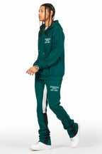Briggs Dark Green Hoodie/Stacked Flare Track Set