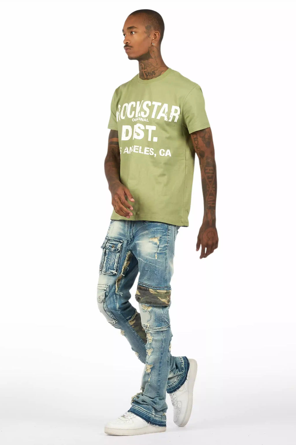 Lake Green T-Shirt/Stacked Flare Jean Bundle