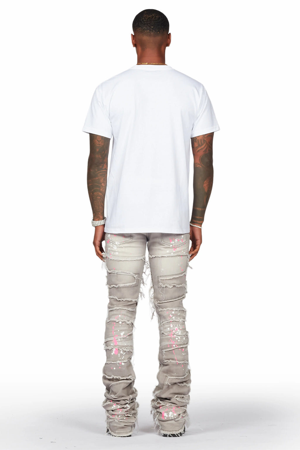 Macon Grey Painter Super Stacked Flare Jean