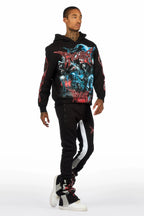 Rix Black/Multi Hoodie/Super Stacked Track Set