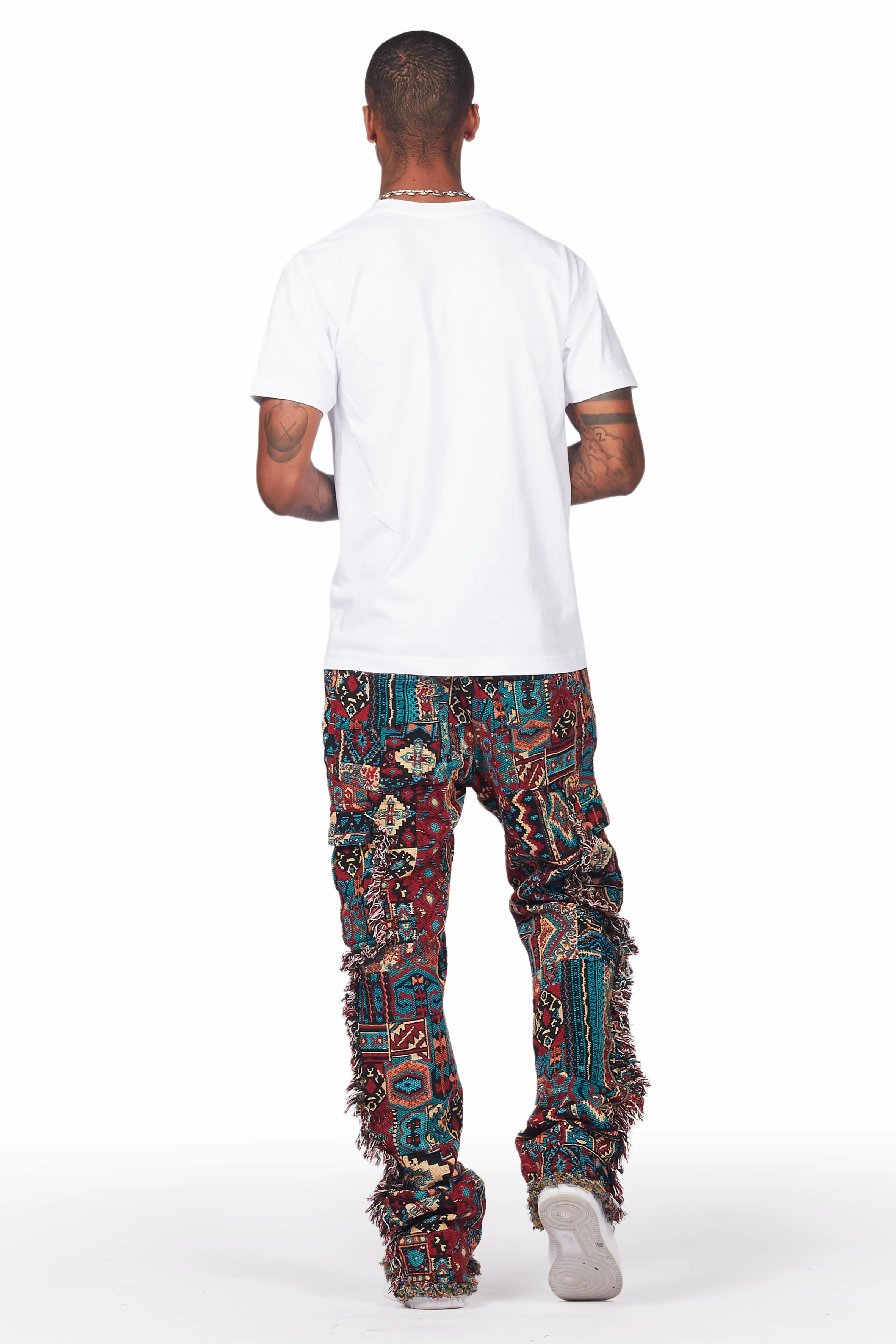 Ayami Red Slim Tapestry Flare Jean