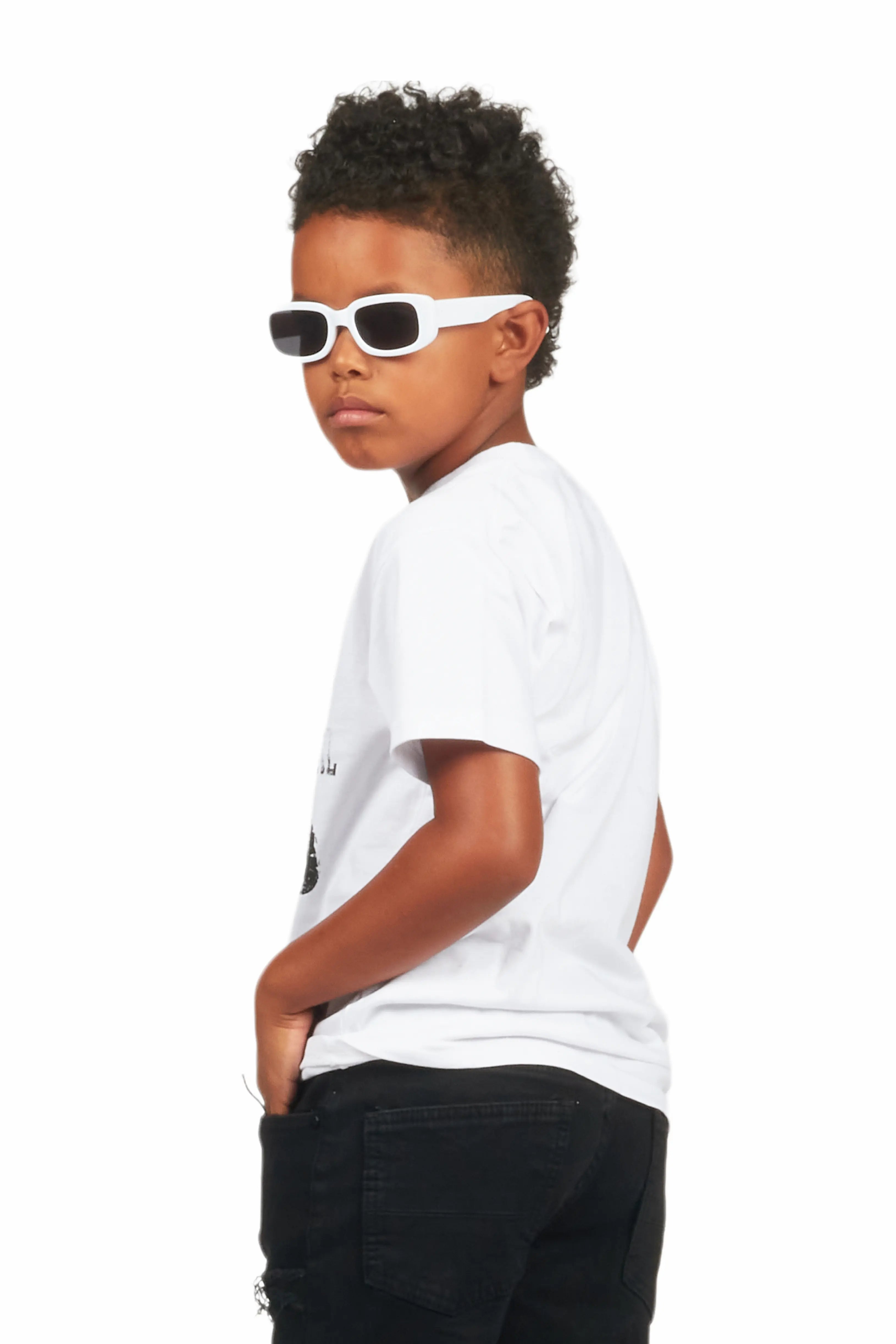 Boys Alaric White/Red Graphic T-Shirt