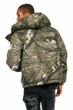 Bevis Grey Tree Camo Puffer Jacket