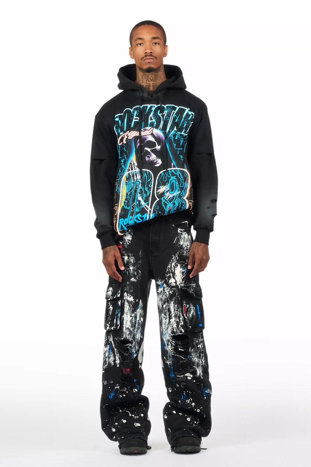 Dallin Black Painter Baggy Cargo Jean