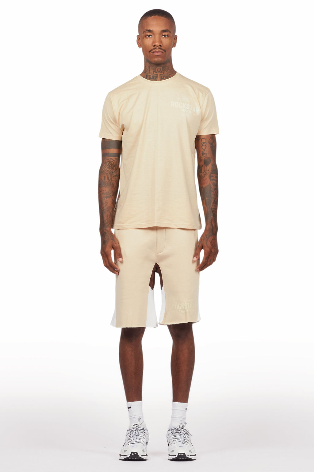 Sana Beige Relaxed T-Shirt/Short Set