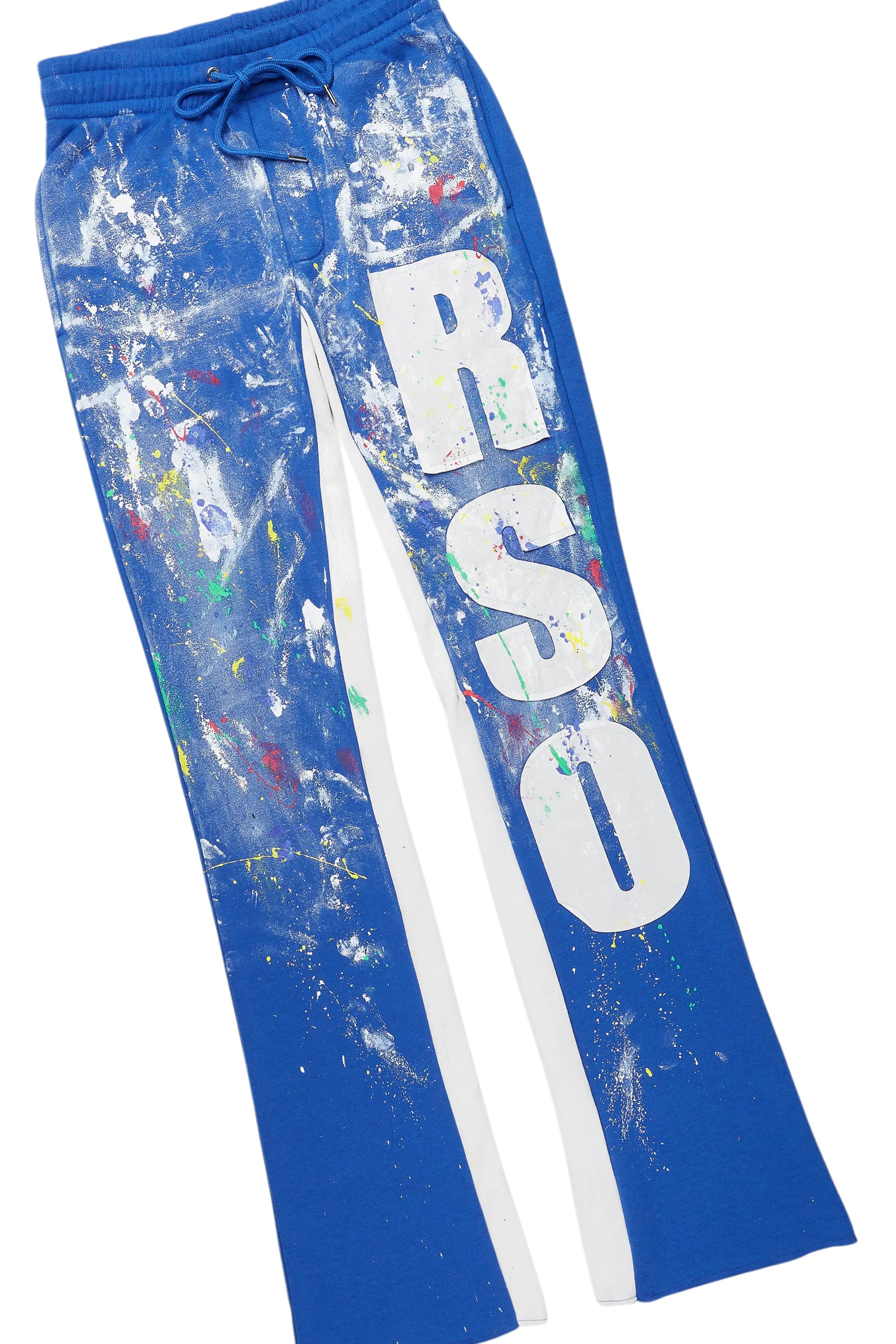 Aliyas White/Royal Double Layer T-Shirt/Baggy Pant Set