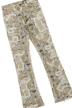 Leander White T-Shirt & Axton Beige Stacked Flare Jean Bundle